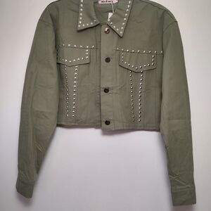 Olive Studded Jacket
